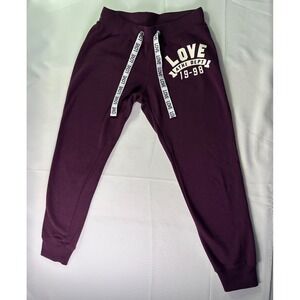 Reflex Maroon M Fleece Joggers Love Athl Dept Collegiate Style Lounge SweatpantS